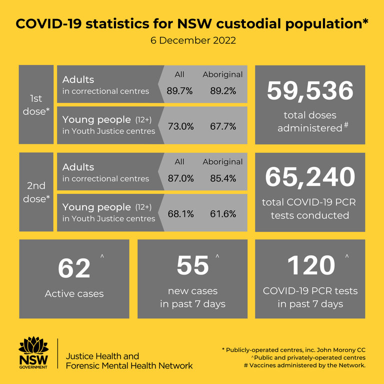 COVID-19 social tile - cases in NSW custodial population 06 Dec 22.png